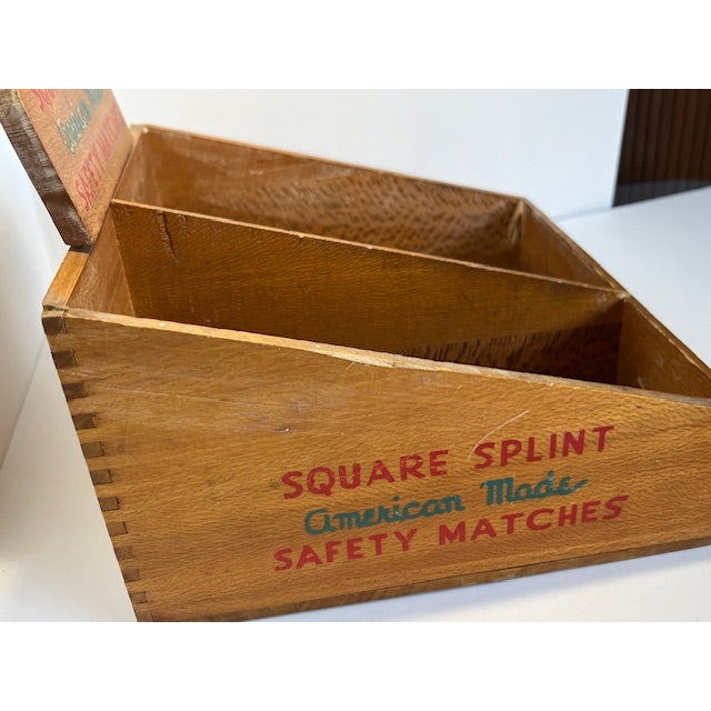 Antique Square Splint American Made Safety Matches Store Display For Sale - Image 4 of 9