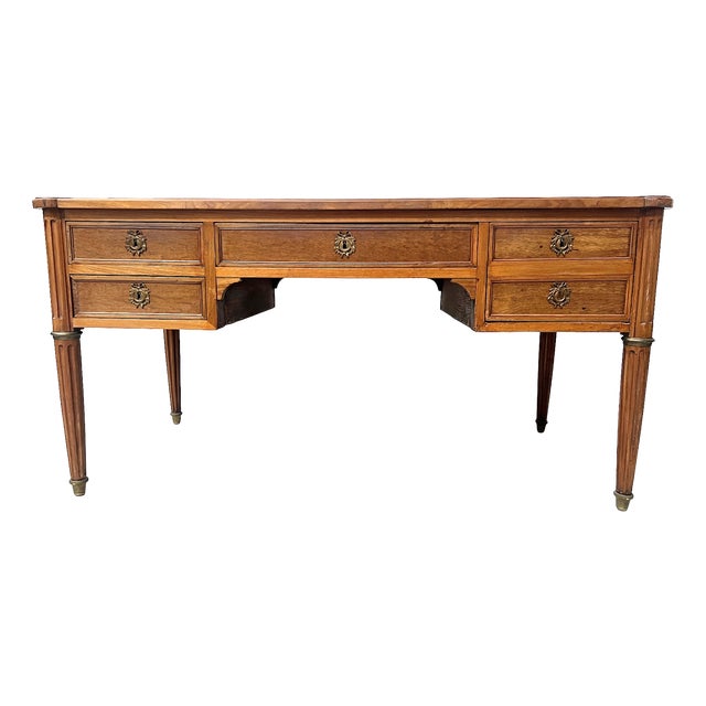 Louis XVI Style Desk in Walnut Wood, 1800s For Sale