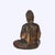 Oversized Antique Ebonized, Gilt & Vermillion Carved Wood Seated Buddha 19thC For Sale - Image 6 of 6