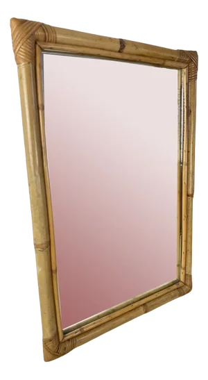 Wall Mirror in Bamboo, Italy, 1960s