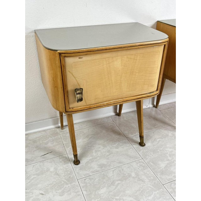 Set of 2 Mid-Century Bedside Tables Attributed to Vittorio Dassi 1959 Made by the G. Cecchini furniture factory, as can be...