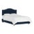King Bed in Velvet Ink with Pewter Nails For Sale