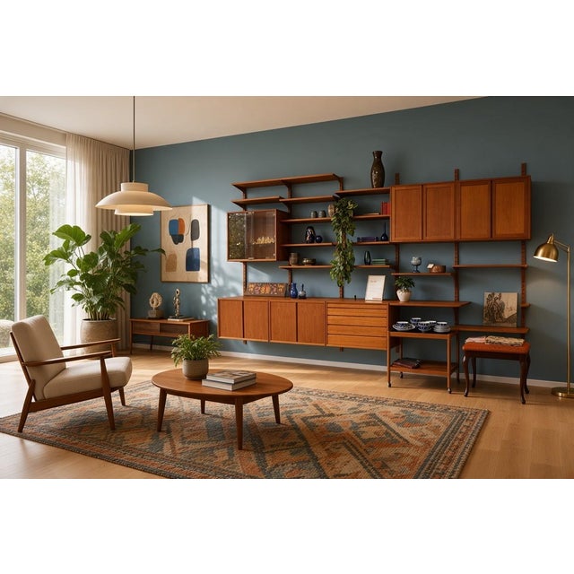Large Wall-Mounted Shelving System in Teak by Poul Cadovius for Cado, 1960s For Sale - Image 18 of 18