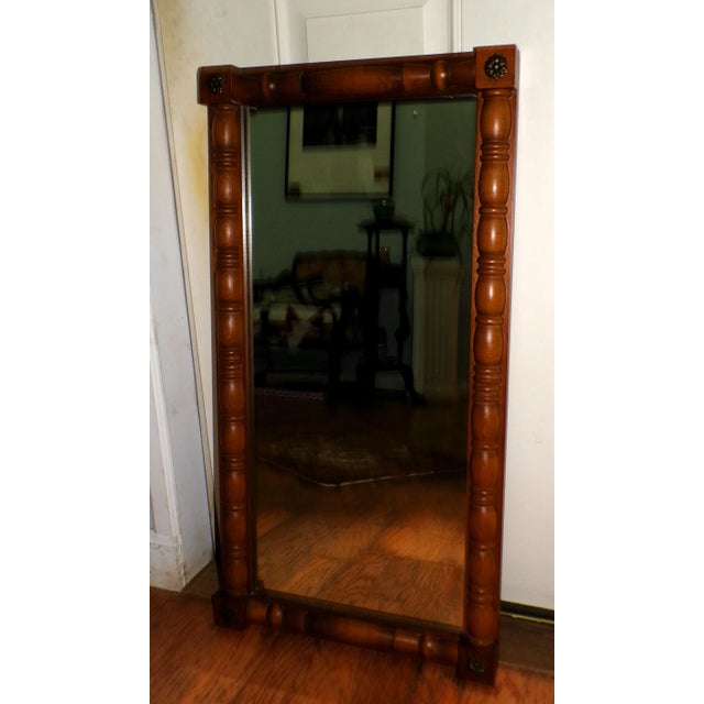 Vintage Cornwall Wood Products Federal Style Maple Split Column Wall Mirror For Sale - Image 4 of 11