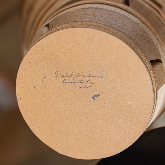 Signed Large Scale David Zimmerman Studio Craft Sculptural 35" Wood Vessel, 2004 For Sale - Image 10 of 11