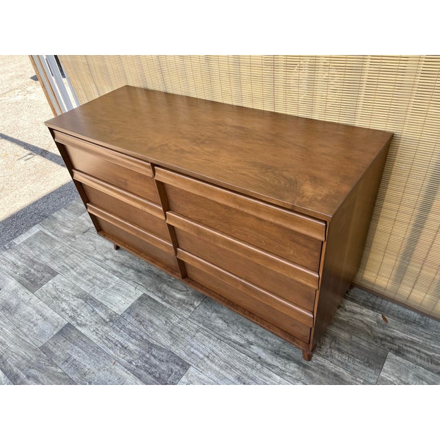 Mid-Century Modern Six Drawer Dresser Birchcraft by Baumritter. Circa 1960s For Sale - Image 9 of 12