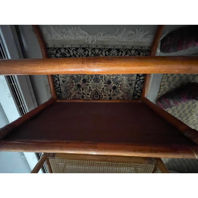 Vintage Rattan Cane End Tables – White Top, Coastal Palm Beach Regency Pair, 1970s For Sale - Image 9 of 10