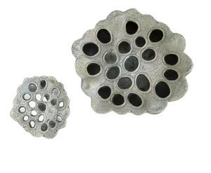Small and Large Lotus Root Frog Bowl Flower Vases, Made in India- Set of 2