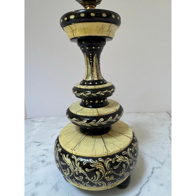 Mid 20th Century Boho Table Lamp With Custom Shade For Sale - Image 10 of 11