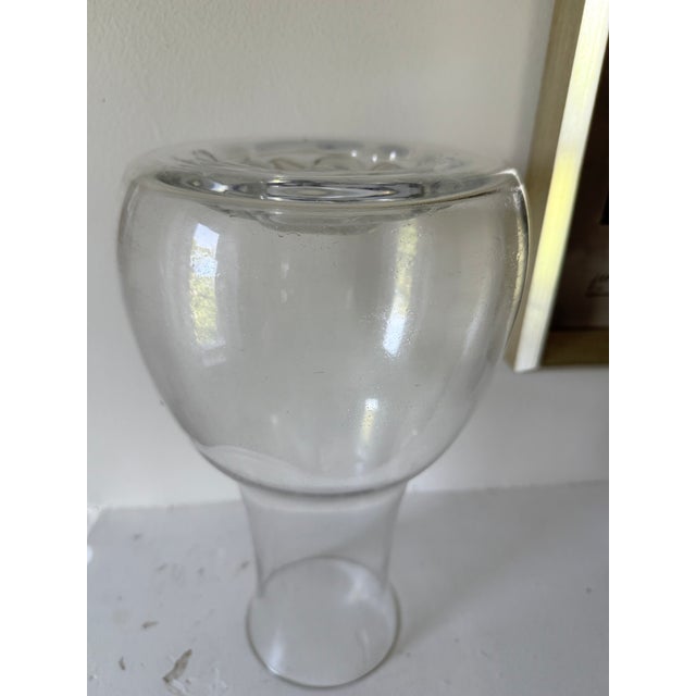 1970s Scandinavian Art Glass Flower Frog Vase Attributed to Orrefors Sweden For Sale - Image 9 of 12