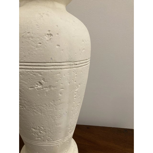 Mid-Century Modern Late 20th Century Postmodern Textured Plaster Lamps - a Pair For Sale - Image 3 of 5