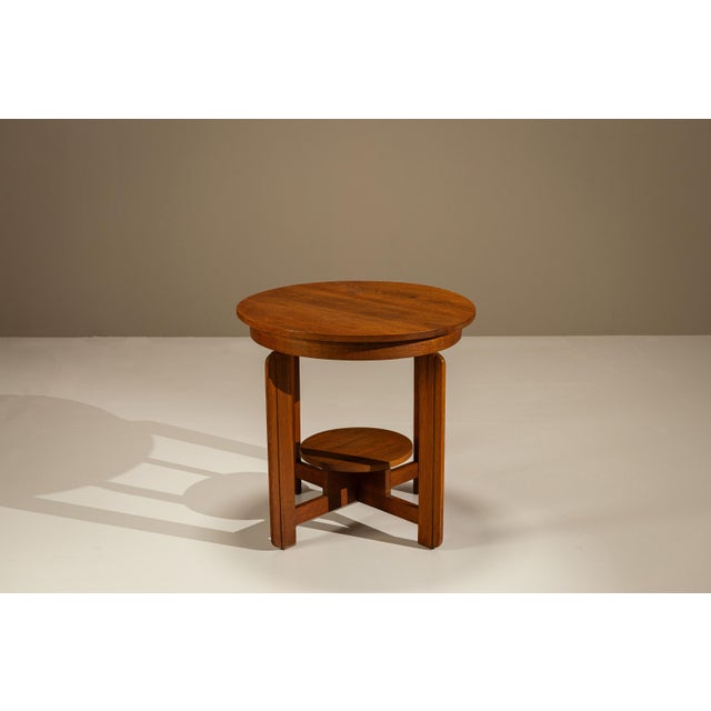 Amsterdam School Side Table in Oak, 1920s For Sale - Image 3 of 11