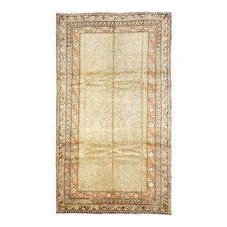 Antique East Turkestani Khotan Wool 6x10 Tan, Yellow & Orange Handmade Area Rug #9902921 For Sale