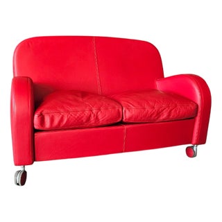 Italian Daisy Sofa in Red Leather from Poltrona Frau, Italy, 2008 For Sale