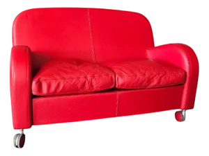 Italian Daisy Sofa in Red Leather from Poltrona Frau, Italy, 2008