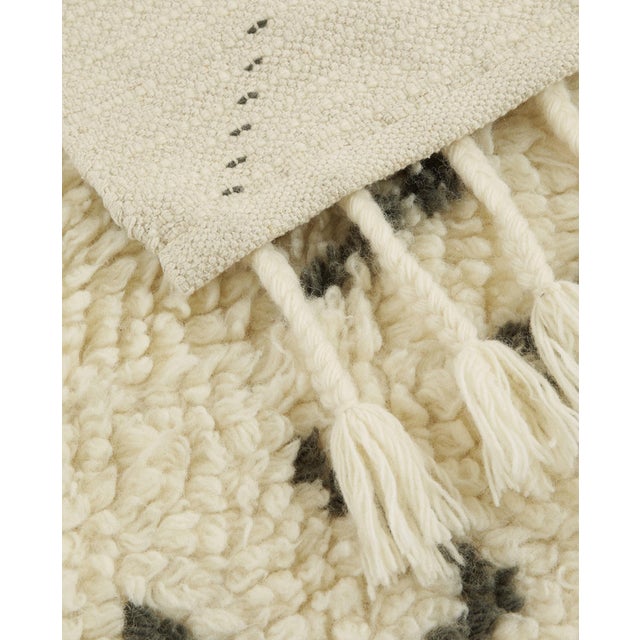 HandMade Rug Geometric Pattern Zara Home Shaggy Rug 4′11″ × 6′11