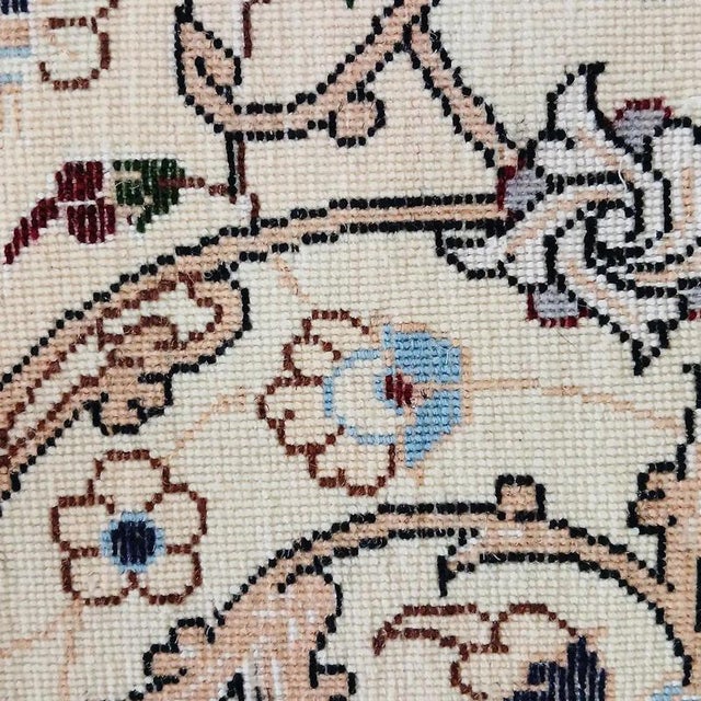 Hand-Knotted Wool and Silk Nain Rug For Sale - Image 5 of 6
