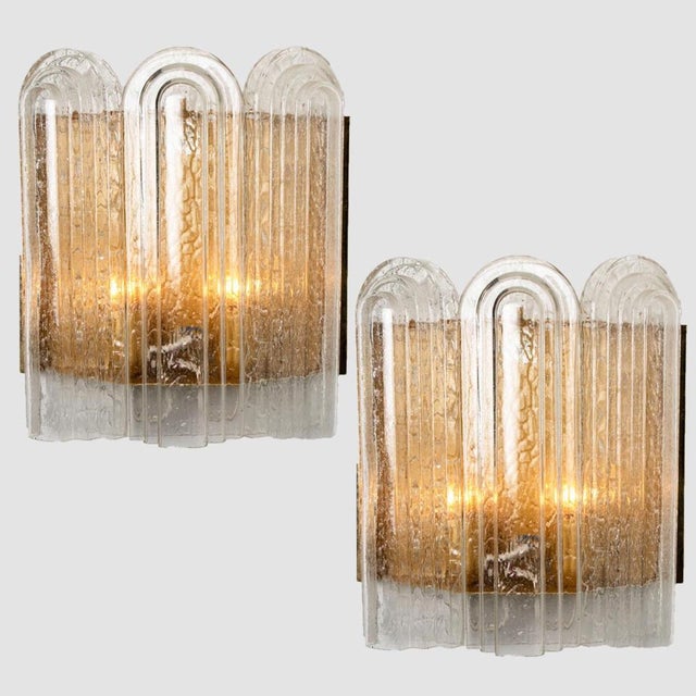 Art Deco Blown Glass & Brass Wall Sconce from Doria, 1960s For Sale - Image 11 of 15