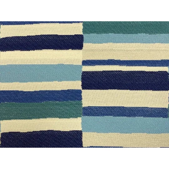 Thibaut Thibaut Carnivale InsideOut Blue & Green Abstract Geometric Upholstery Fabric For Sale - Image 4 of 4