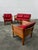 Red Vintage Danish Chairs and Sofa from CFC Silkeborg, 1980, Set of 3 For Sale - Image 8 of 8
