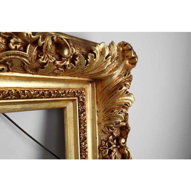 Wood Louis XV Gilded Frame, Belgium, 1850s For Sale - Image 7 of 11