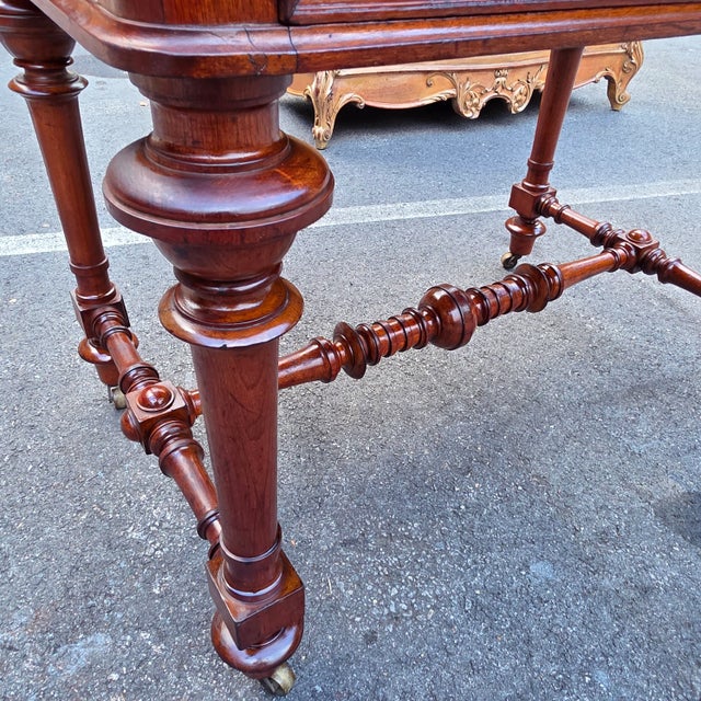 Antique 19th Century Victorian Library Table Desk For Sale - Image 13 of 13