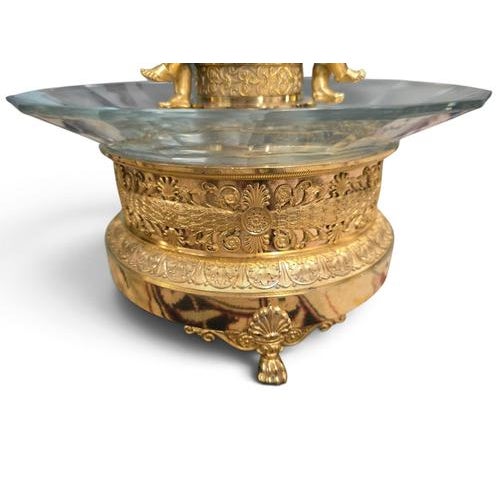 French Empire Gilt Bronze and Cut Glass Centrepiece Set, 1810, Set of 3 For Sale - Image 9 of 18