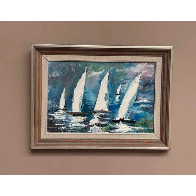 Bertil Thorell, Sailboats, 1977, Oil on Panel, Framed For Sale - Image 13 of 18