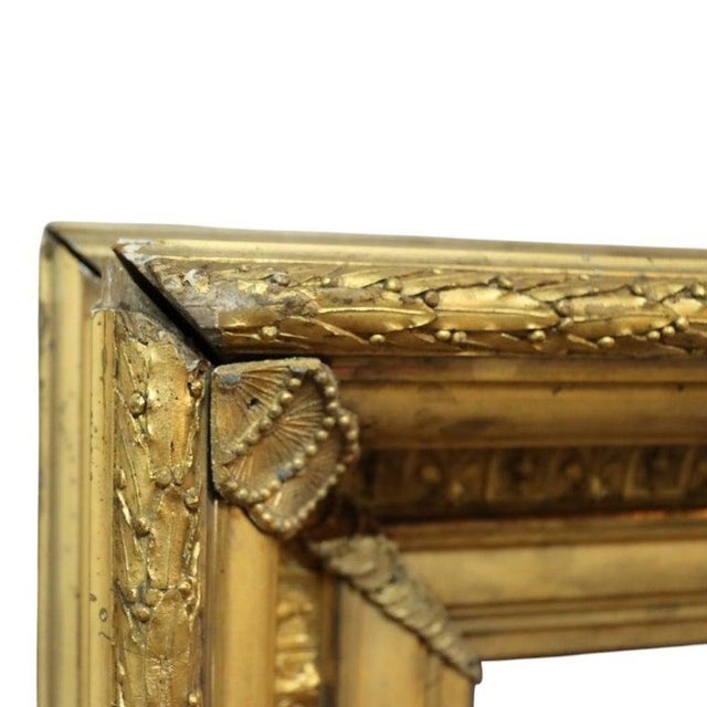 Wood Oversized Antique Gilt Wood Art Frame C1890 For Sale - Image 7 of 8