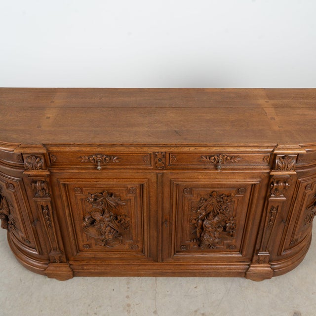19th Century French Oak Carved Large Buffet Sideboard For Sale - Image 4 of 14