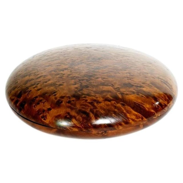 Vintage Round Wooden Box, France, 1970s For Sale - Image 10 of 10