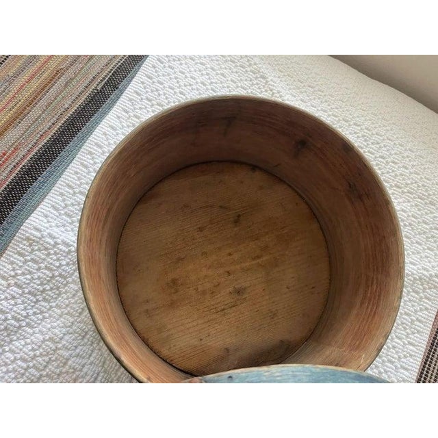 19Thc Original Blue Painted Bail Handled Pantry Box For Sale In Los Angeles - Image 6 of 7