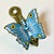 1970s Vintage Boho Chic Hollywood Regency Chippendale Brass & Enamel Butterfly Paper Clip For Sale - Image 6 of 10