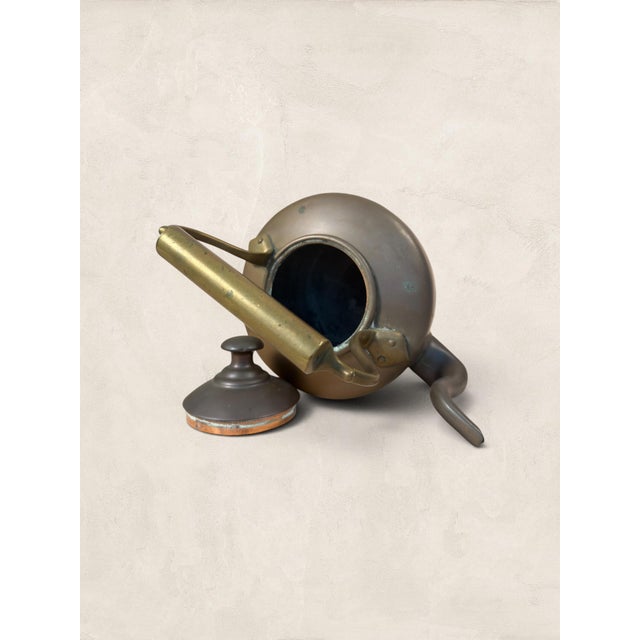 Metal Antique English Copper Kettle With Brass Handle Circa 1900 For Sale - Image 7 of 8