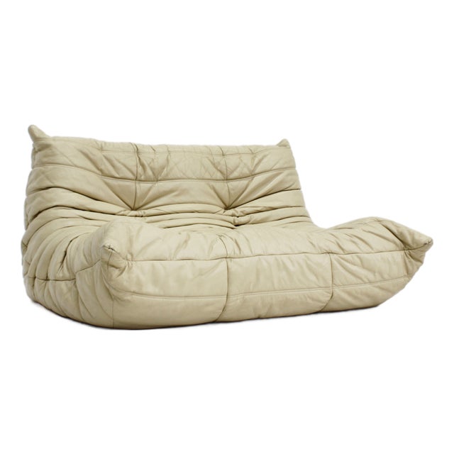 Vintage Togo 2-Seater Sofa in Leather by Michel Ducaroy for Ligne Roset, 1990s For Sale