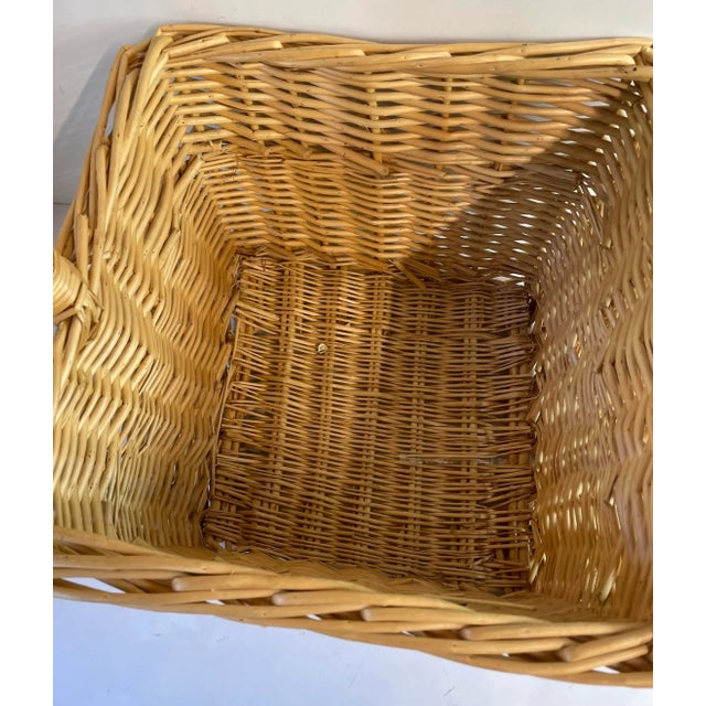 Mid 20th Century Vintage Square Handled Basket For Sale - Image 5 of 7