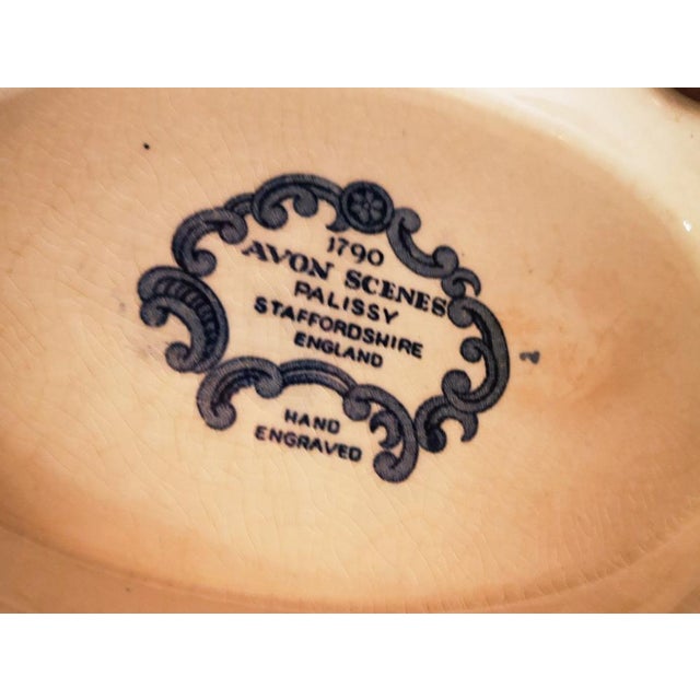 Avon Scenes Tureen in Blue Staffordshire, 1920s For Sale - Image 4 of 6