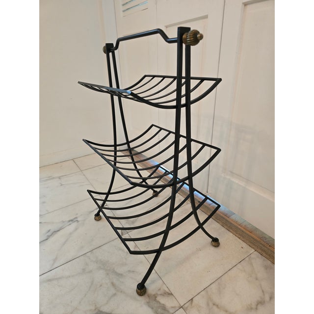 1960s Mid Century Modern Italian Designer 3 Tier Rack For Sale - Image 5 of 7