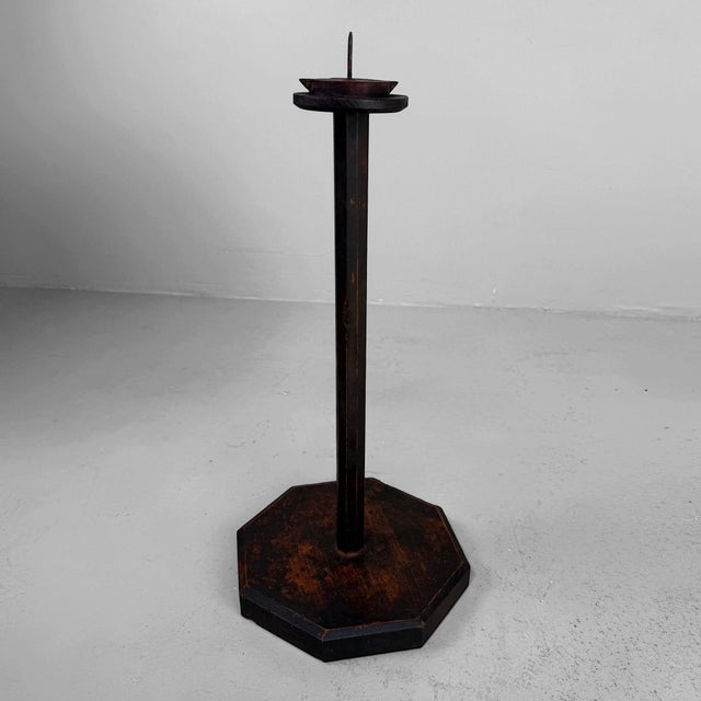 Contemporary Antique Japanese Wooden Shokudai Candleholder, 1870s For Sale - Image 3 of 10
