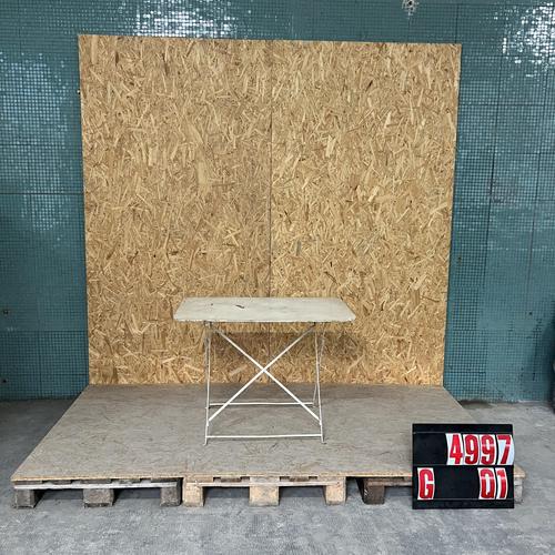 Vintage French White Rectangular Metal Folding Dining Table, 1950s For Sale - Image 4 of 4