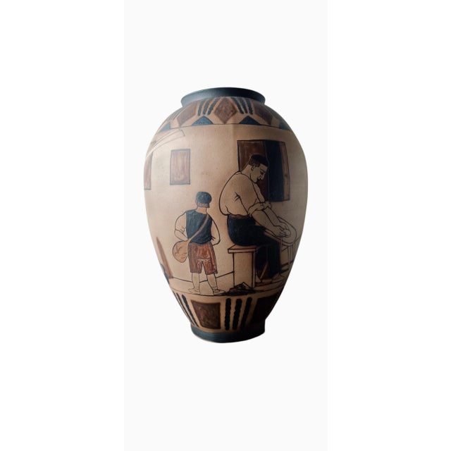 Vintage Ciboure Vase with Fisherman Motif, 1920s For Sale - Image 3 of 9