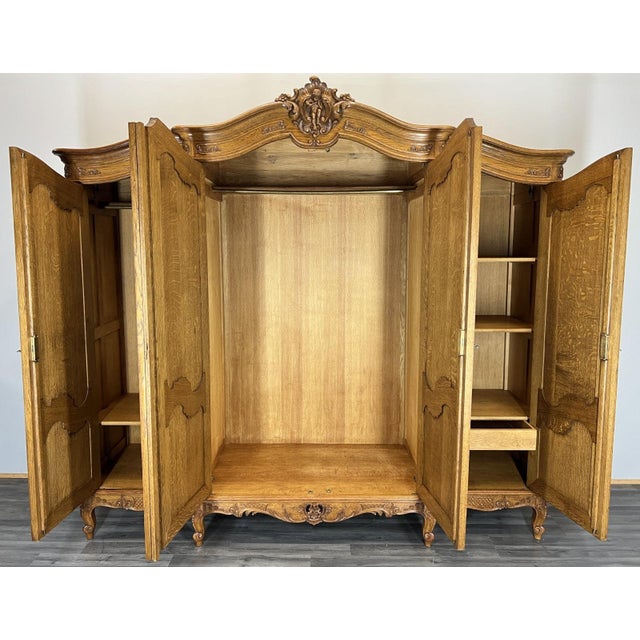Vintage French Wardrobe in Oak For Sale - Image 12 of 13