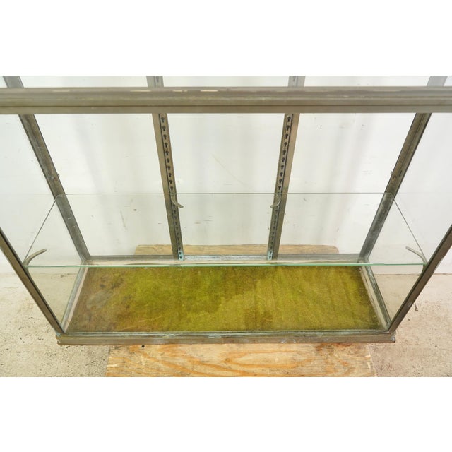 Mid 20th Century European Nickel Aluminum & Glass Vitrine Display Cabinet For Sale - Image 4 of 12