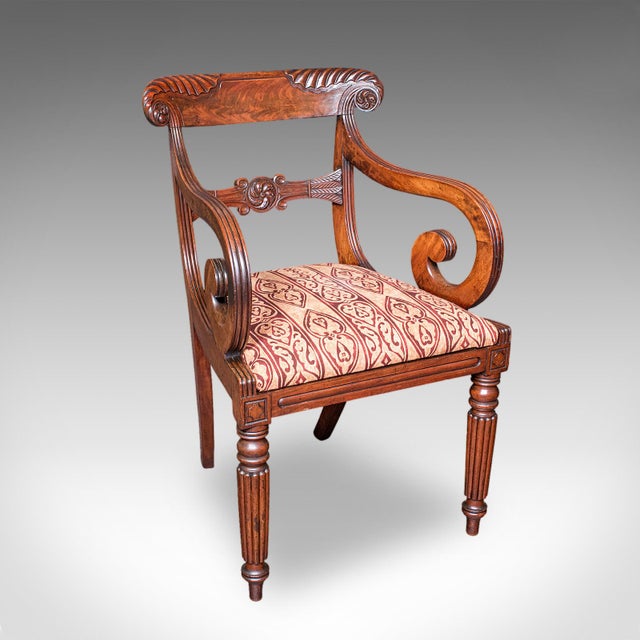 William IV Pair of Antique Morning Room Elbow Chairs, English, Reception Seat, William IV For Sale - Image 3 of 12