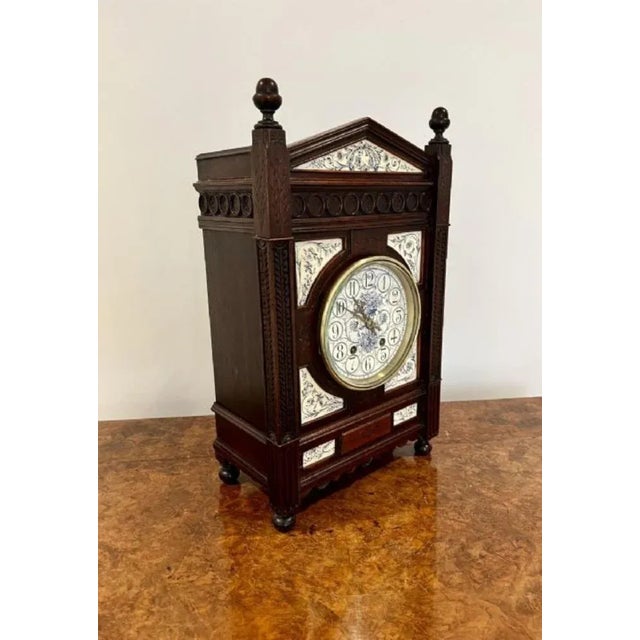 Victorian Ebonies Aesthetic Movement Mantle Clock, 1880s For Sale - Image 4 of 8