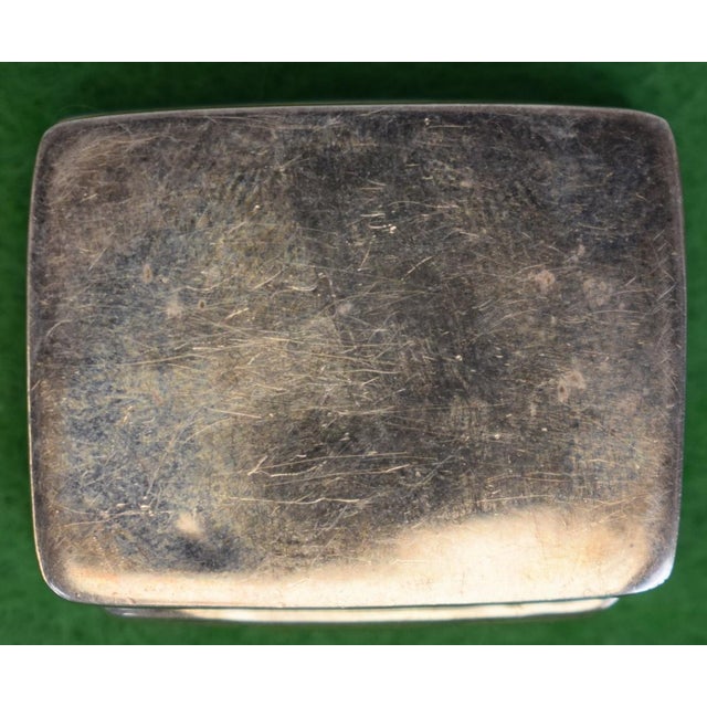 Sterling Silver Pill Box W/ Ceramic Polo Players Lid Plaque For Sale - Image 4 of 4
