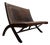 Mid-Century Attributed Angel Pazmiño Stamped Leather X-Frame Loveseat Settee For Sale