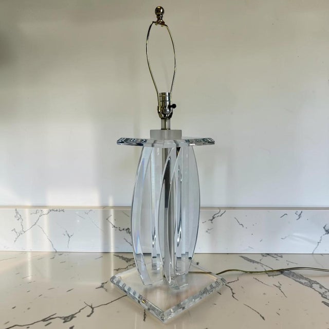 Van Teal Style Lucite Table Lamp For Sale In Miami - Image 6 of 9