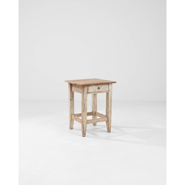 Rustic European 1900s Central European Wooden Stool For Sale - Image 3 of 18