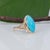 Metal 5.5Ct Sleeping Beauty Turquoise Ring With Earth Mined Diamonds in Solid 14k Gold, Size 6.75 For Sale - Image 7 of 9